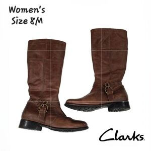 Clarks Plaza Plug Leather Women's Tall Boot 8M